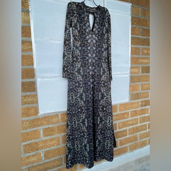 Free People Cabaret Long Sleeve Maxi Dress Dark Combo XS - Picture 8 of 15